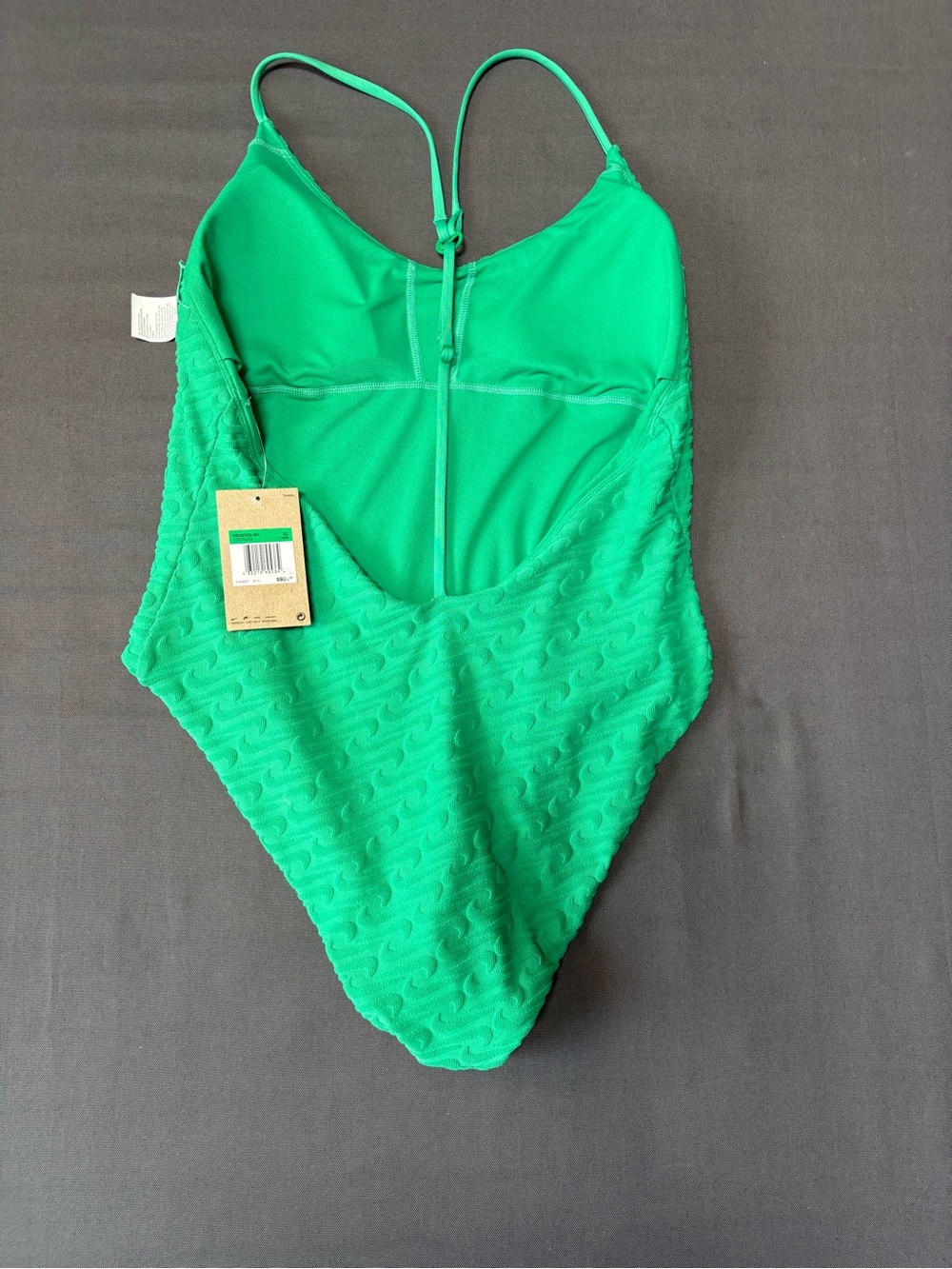 Nike Women’s Textured One Piece Swimsuit Green XL NWT Adjustable Straps Sporty - Picture 5 of 9